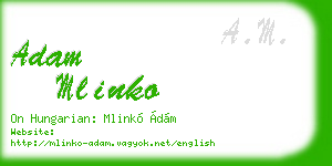 adam mlinko business card